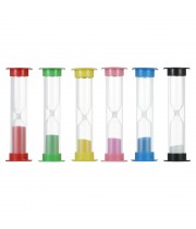 6pcs Sand Timer Colorful Sandglass Hourglass Timer for Kitchen Office Game Timer 30sec / 1min / 2mins / 3mins / 5mins / 10mins
