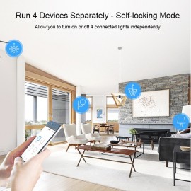 SONOFF 4CH R3/PRO R3 ITEAD RF 433MHz 4 Gang WiFI Switch 3 Working Modes Inching/Self-Locking/Interlock WiFi Smart Switch Compatible with Amazon Alexa & for Google Home/Nest Smart Home
