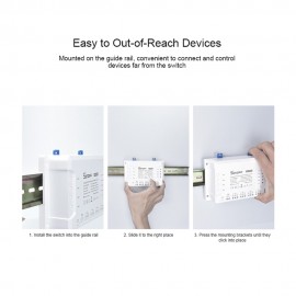 SONOFF 4CH R3/PRO R3 ITEAD RF 433MHz 4 Gang WiFI Switch 3 Working Modes Inching/Self-Locking/Interlock WiFi Smart Switch Compatible with Amazon Alexa & for Google Home/Nest Smart Home