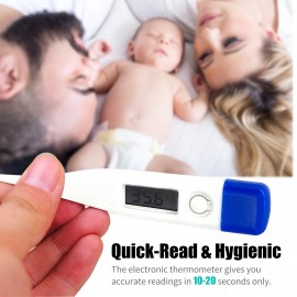 Electronic Thermometer Accurate LED Screen Display Thermometer Quick-Read Hygienic Digital Thermometer for Home Babies Children Adults Rectal or Underarm