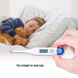Digital Thermometer Mercury Free LCD Display Clear Accurate Reading Auto Shut-off Last Temperature Recall Replaceable Battery for Children Adult