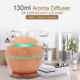 130ml Air Humidifier USB Air Diffuser Ultrasound Air Humidifier Essential Oil Aromatherapy Machine with Seven-color Light for Home Bedroom Office