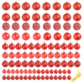 100 pcs. Christmas ball set 6 cm red