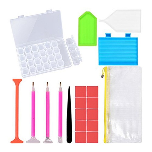 DIY Diamond Painting Tools Set Pen Glue Plastic Tray Set Embroidery Cross Stitch Sewing Accessories 20 Pieces