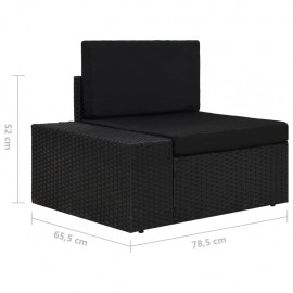 3 seater synthetic black sectional sofa