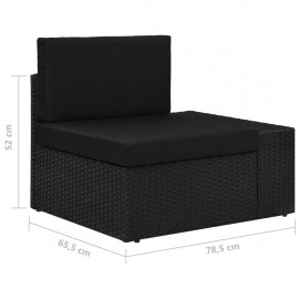 3 seater synthetic black sectional sofa