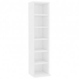 CD cabinet glossy white 21 × 16 × 88 cm chipboard