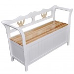 Bench white Cabinet Storage Home Chair