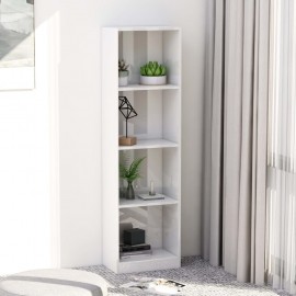 Bookcase 4 compartments high-gloss white 40 x 24 x..