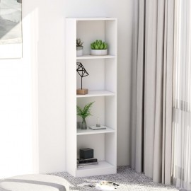 Bookcase 4 compartments white 40 x 24 x 142 cm chi..