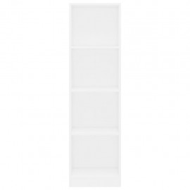 Bookcase 4 compartments white 40 x 24 x 142 cm chipboard