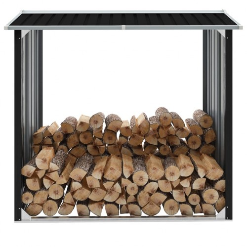 Firewood storage galvanized steel 172x91x154 cm anthracite