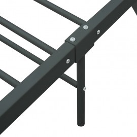 Bed frame gray metal 140 × 200 cm