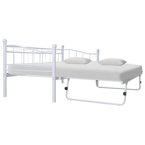Bed frame white steel 180 × 200/90 × 200 cm