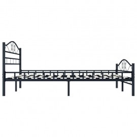 Bed frame black steel 160 × 200 cm