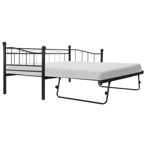 Bed frame black steel 180 × 200/90 × 200 cm