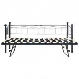 Bed frame black steel 180 × 200/90 × 200 cm