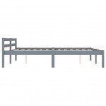 Bed frame gray solid wood pine 160 × 200 cm