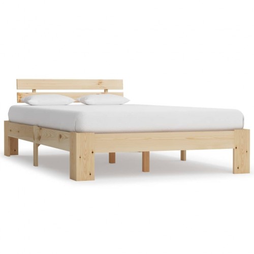 Bed frame solid wood pine 140 × 200 cm