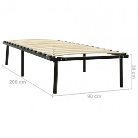 Bed frame black metal 90 × 200 cm