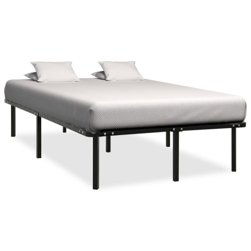 Bed frame black metal 160 × 200 cm