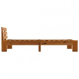 Bed frame honey brown solid wood pine 100 × 200 cm