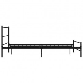 Bed frame black metal 140 × 200 cm