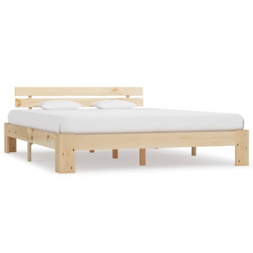 Bed frame solid wood pine 180 × 200 cm