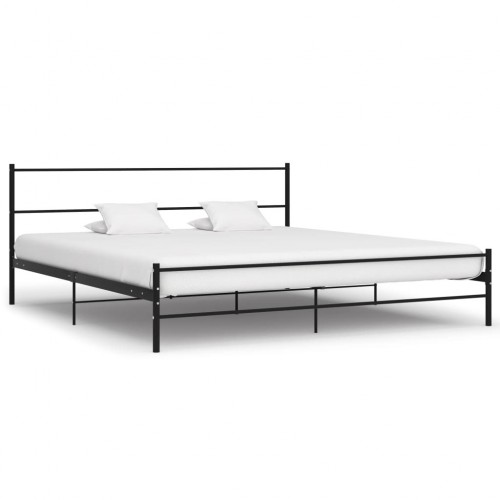 Bed frame black metal 180 × 200 cm
